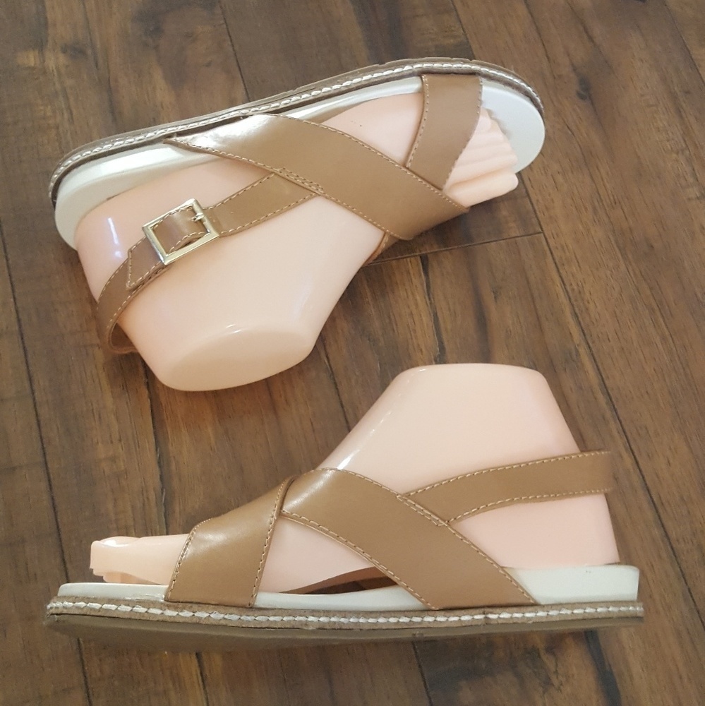 Dolce Vita - Brown Leather Cross Strap Sandals